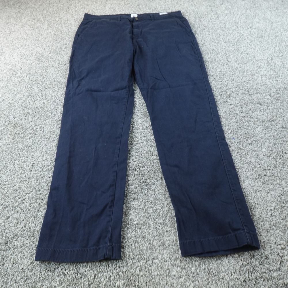 Gap Pants Mens 34X32 Blue Khaki Slim Chino Trouser Stretch Flex Flat Front Work